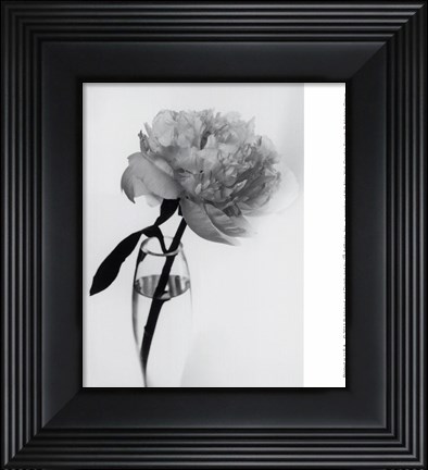 Framed White Peony In Vase Print
