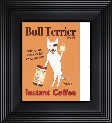 Framed Bull Terrier Instant Coffee Print
