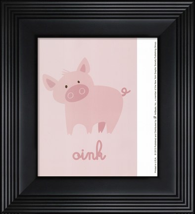 Framed Barn Baby Oink Print