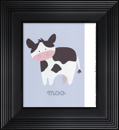 Framed Barn Baby Moo Print