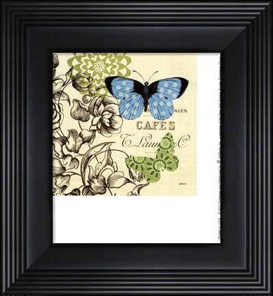Framed French Butterflies Polka Dot Print
