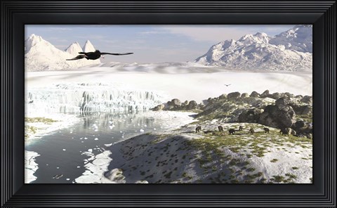 Framed Receding Glacial Scene Circa 18,000 Years Ago Print