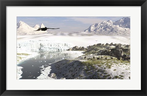 Framed Receding Glacial Scene Circa 18,000 Years Ago Print