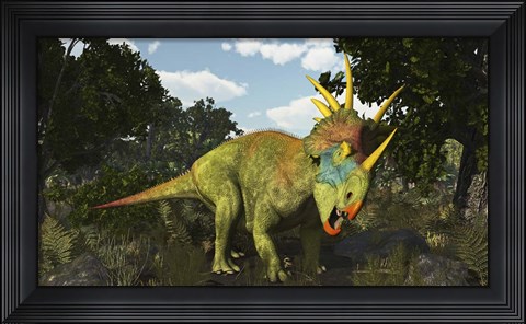 Framed Styracosaurus, A Horned Dinosaur Of The Late Cretaceous Print