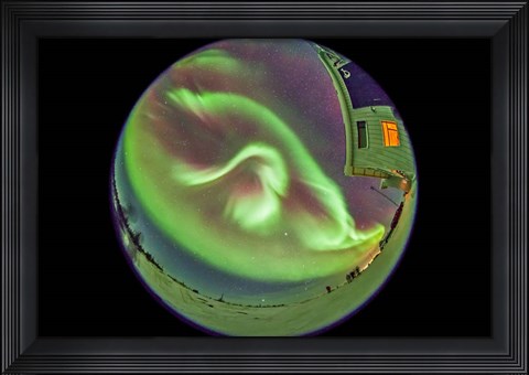 Framed Aurora borealis over Churchill, Manitoba, Canada Print