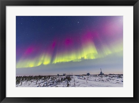 Framed Aurora borealis, Manitoba, Canada Print