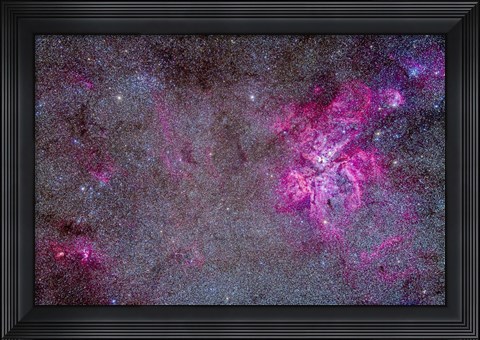 Framed Carina Nebula and Surrounding Clusters Print