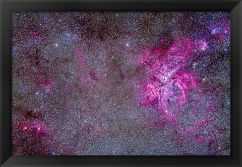 Framed Carina Nebula and Surrounding Clusters Print