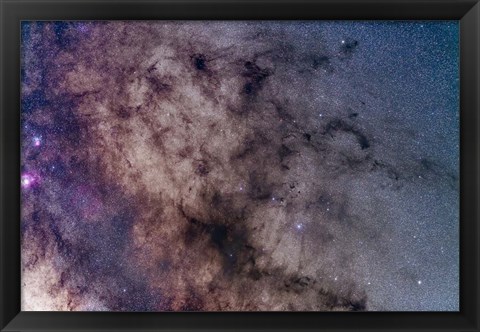 Framed Dark Horse and Snake Nebulae in Ophiuchus Print