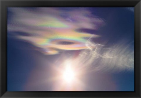 Framed Iridescent clouds near the Sun Print