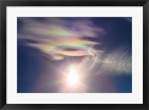 Framed Iridescent clouds near the Sun Print