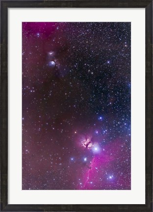 Framed Messier 78 &amp; Horsehead Nebula in Orion Print