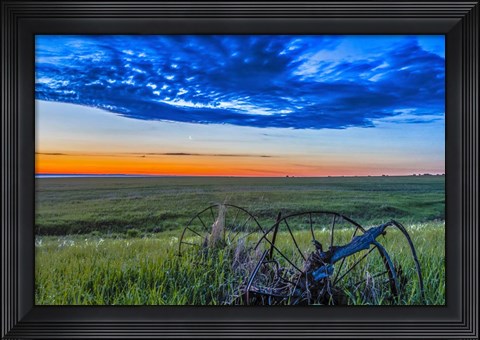 Framed Moon and Venus in conjunction at dawn, Alberta, Canada Print
