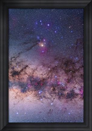 Framed Scorpius with parts of Lupus and Ara regions of the southern Milky Way Print