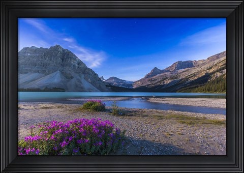 Framed Twilight on Bow Lake, Banff National Park, Canada Print