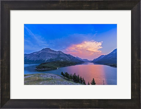 Framed Sunset at Waterton Lakes National Park, Alberta, Canada Print