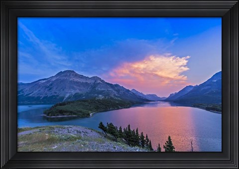 Framed Sunset at Waterton Lakes National Park, Alberta, Canada Print