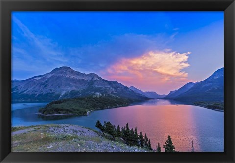 Framed Sunset at Waterton Lakes National Park, Alberta, Canada Print