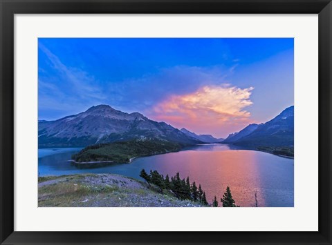 Framed Sunset at Waterton Lakes National Park, Alberta, Canada Print