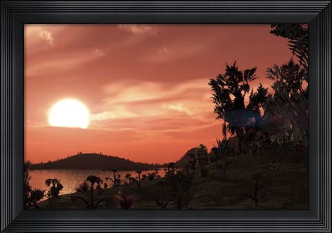 Framed View from the surface of Earth-like exoplanet Gliese 581c Print