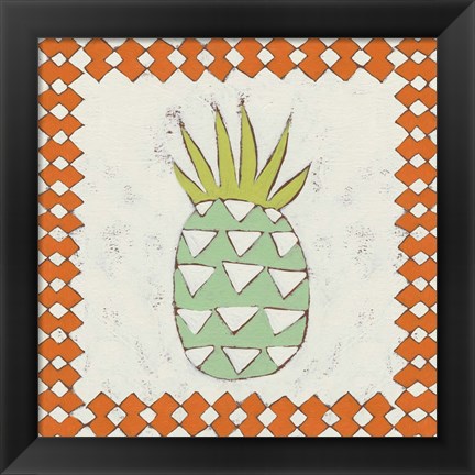 Framed Pineapple Vacation I Print