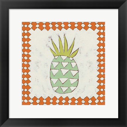 Framed Pineapple Vacation I Print