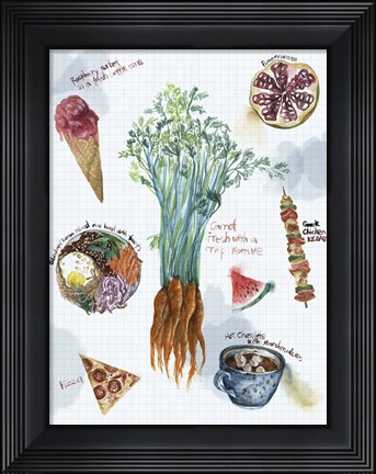 Framed Food Sketches I Print