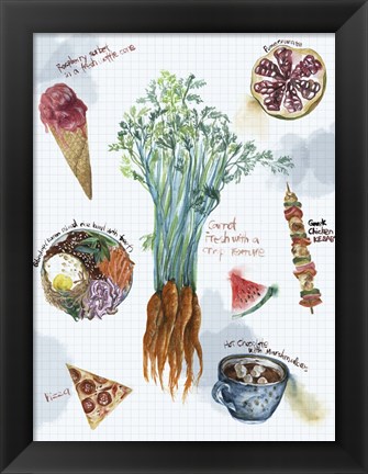 Framed Food Sketches I Print