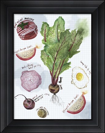 Framed Food Sketches II Print