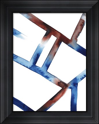 Framed Blue &amp; Red Chutes I Print