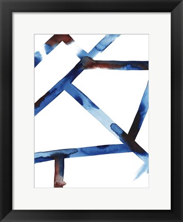 Framed Blue &amp; Red Chutes II Print