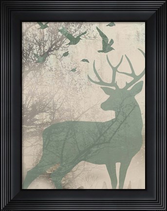 Framed Deer Solace I Print