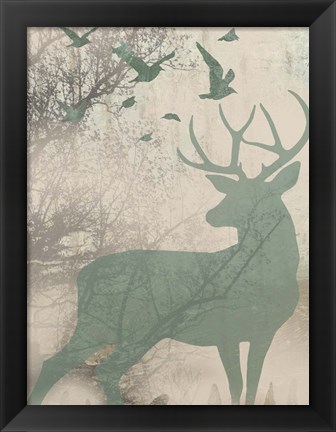 Framed Deer Solace I Print