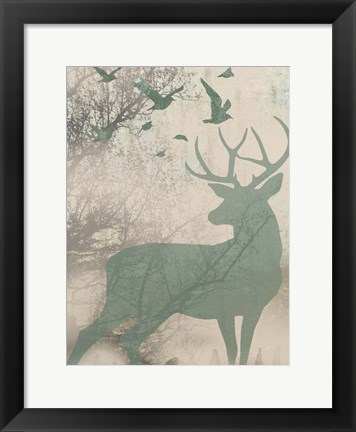 Framed Deer Solace I Print