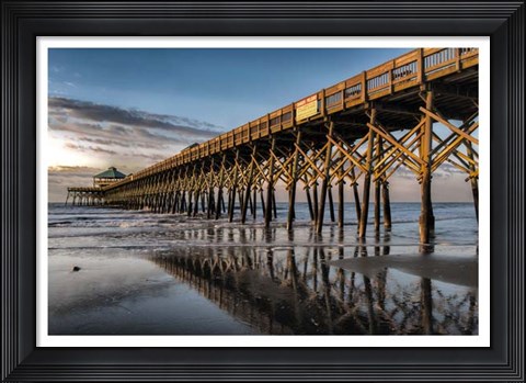 Framed Sun Bath on Folly Beach Print