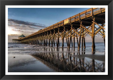 Framed Sun Bath on Folly Beach Print