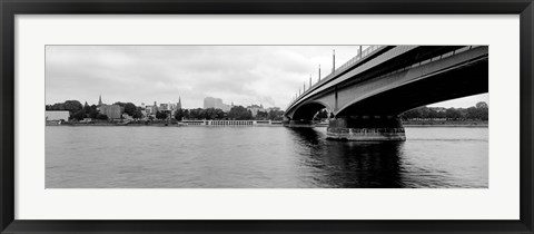 Framed Kennedy Bridge on Rhine River, Bonn, North Rhine Westphalia, Germany Print