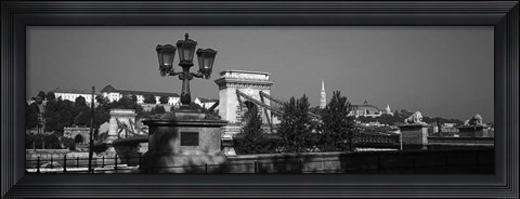 Framed Chain Bridge over Danube River, Budapest, Hungary Print