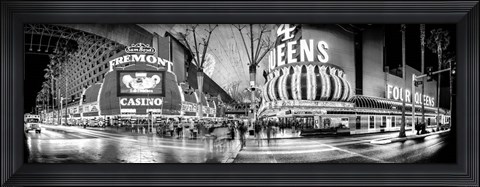 Framed Fremont Street at night, Las Vegas, Clark County, Nevada Print