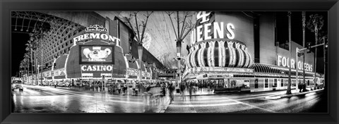 Framed Fremont Street at night, Las Vegas, Clark County, Nevada Print