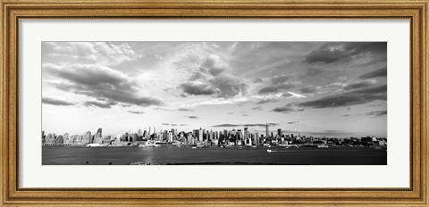 Framed Skyscrapers at the waterfront, Manhattan, NY Print