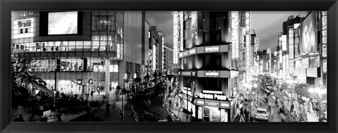 Framed Buildings lit up at night, Shinjuku Ward, Tokyo, Japan Print