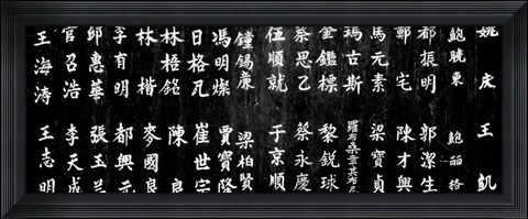 Framed Close-up of Chinese ideograms, Beijing, China BW Print