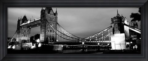Framed Tower Bridge, London, United Kingdom (black &amp; white) Print