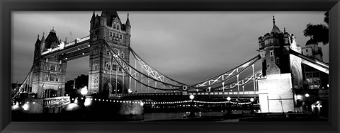 Framed Tower Bridge, London, United Kingdom (black &amp; white) Print