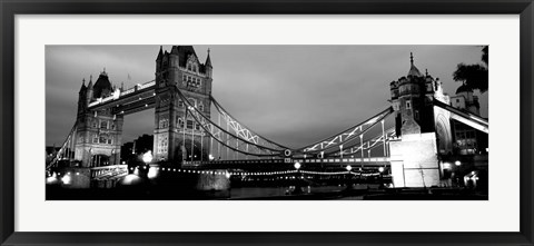 Framed Tower Bridge, London, United Kingdom (black &amp; white) Print