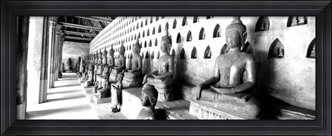 Framed Vat Si Saket, Vientiane, Laos BW Print