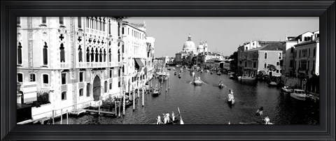 Framed High angle view of gondolas in a canal, Grand Canal, Venice, Italy Print