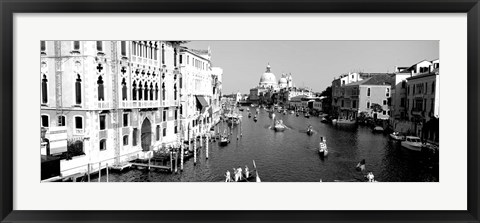 Framed High angle view of gondolas in a canal, Grand Canal, Venice, Italy Print