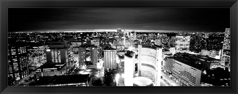 Framed Toronto, Ontario, Canada BW Print